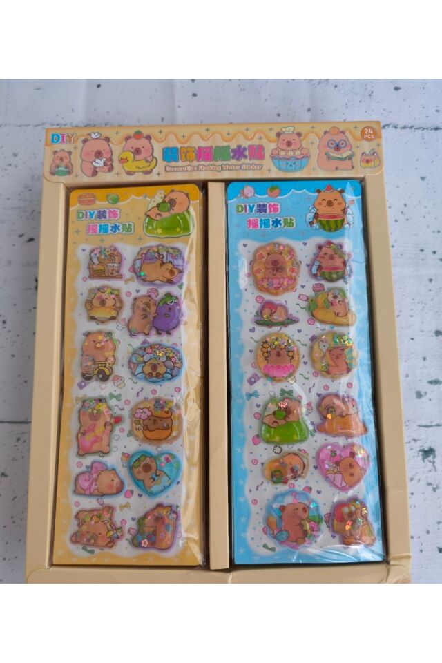 Capybara Sulu Simli Sticker Etiket 1 Adet