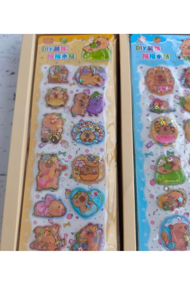 Capybara Sulu Simli Sticker Etiket 1 Adet