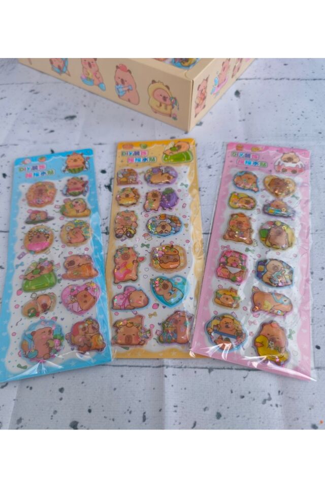 Capybara Sulu Simli Sticker Etiket 1 Adet