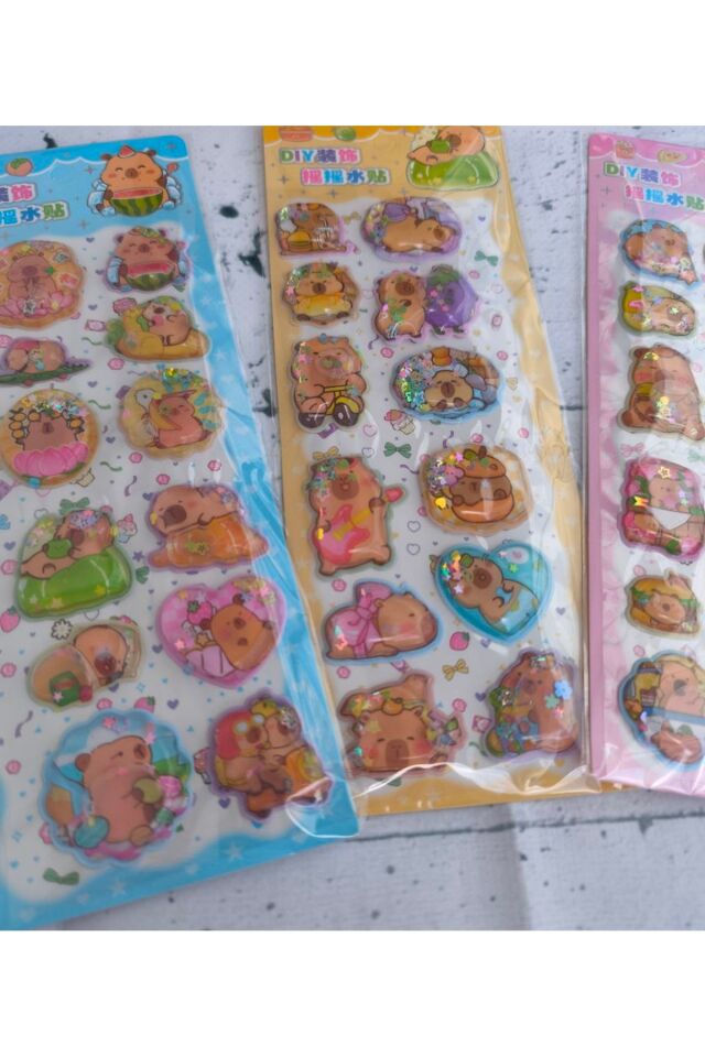 Capybara Sulu Simli Sticker Etiket 1 Adet