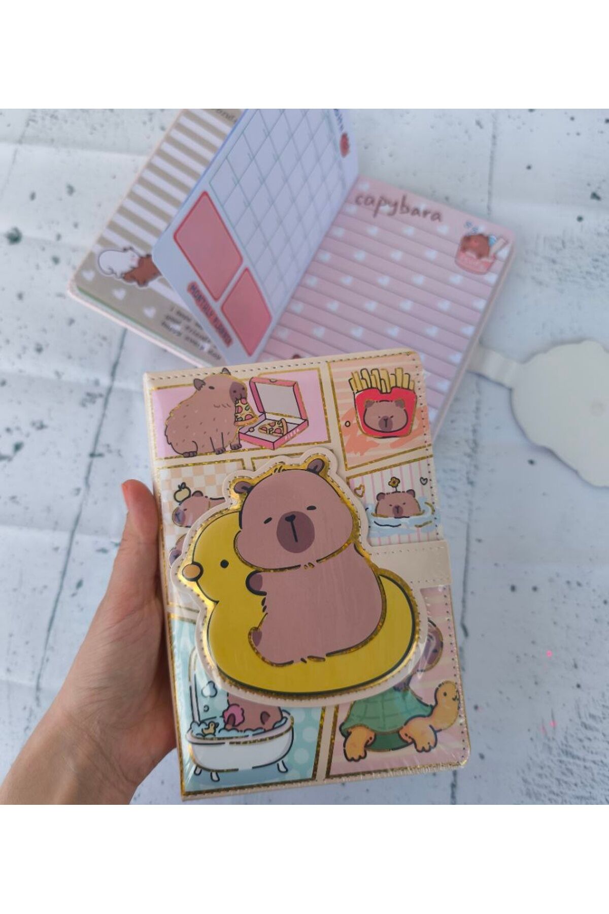 Capybara Planlayıcı Defter Yumuşak Mıknatıs Kapaklı