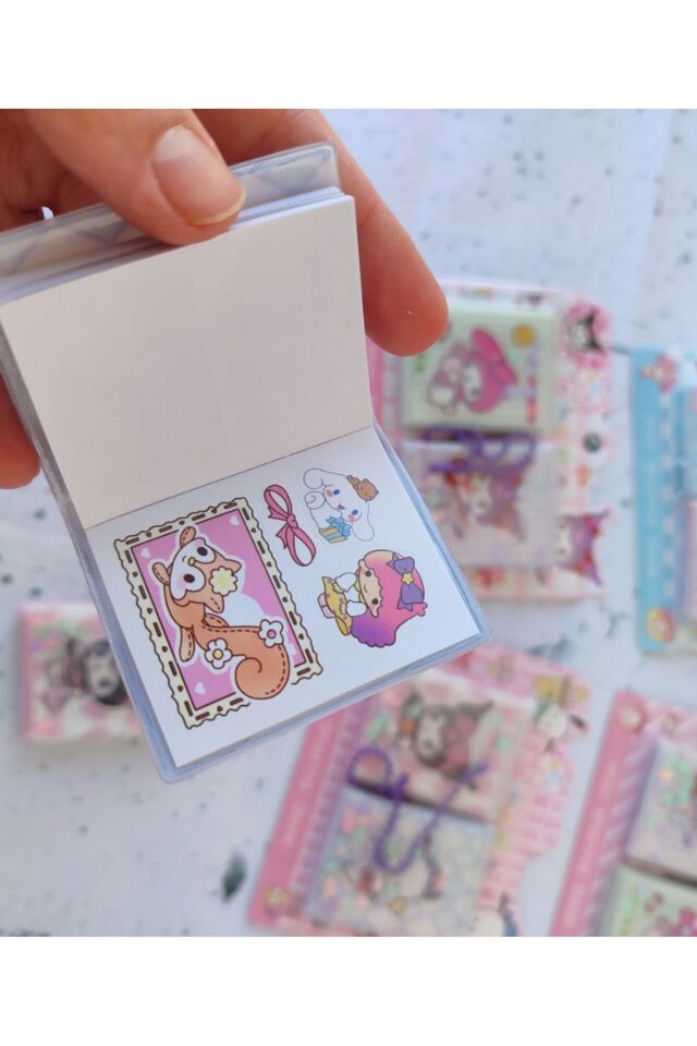 2 li Sanrio Sulu Sticker Defter Anahtarlıklı Defter