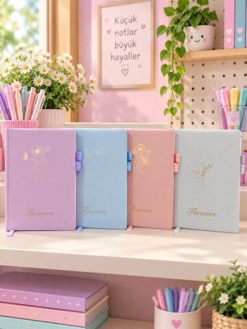 PARLAK DOKULU KAPAK AJANDA DEFTER