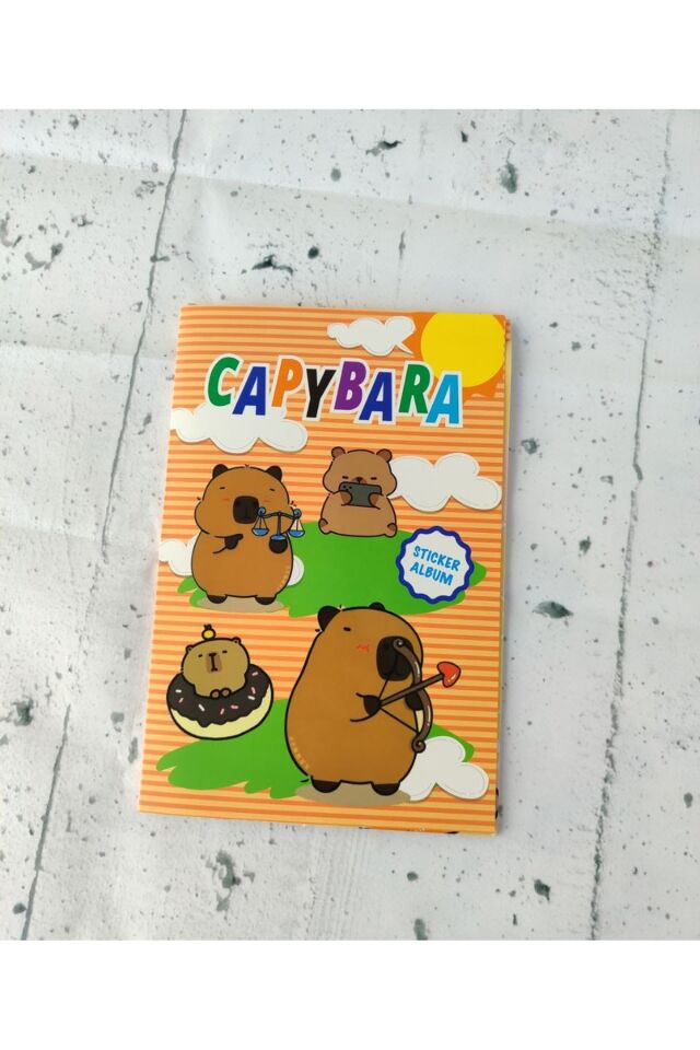 1 ADET Capybara Sticker Albümü 16 Sayfa 208 Adet Sticker