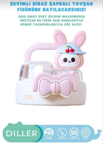 VAGONLİFE TAVŞAN VE KEDİ FİGÜRLÜ ÇELİK MATARA TERMOS