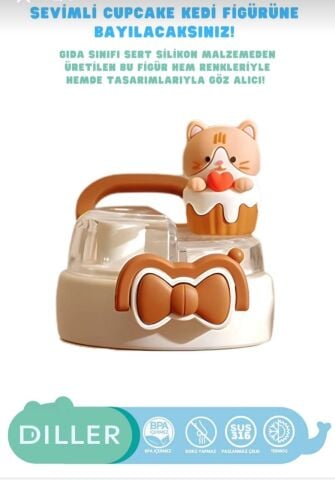 VAGONLİFE TAVŞAN VE KEDİ FİGÜRLÜ ÇELİK MATARA TERMOS