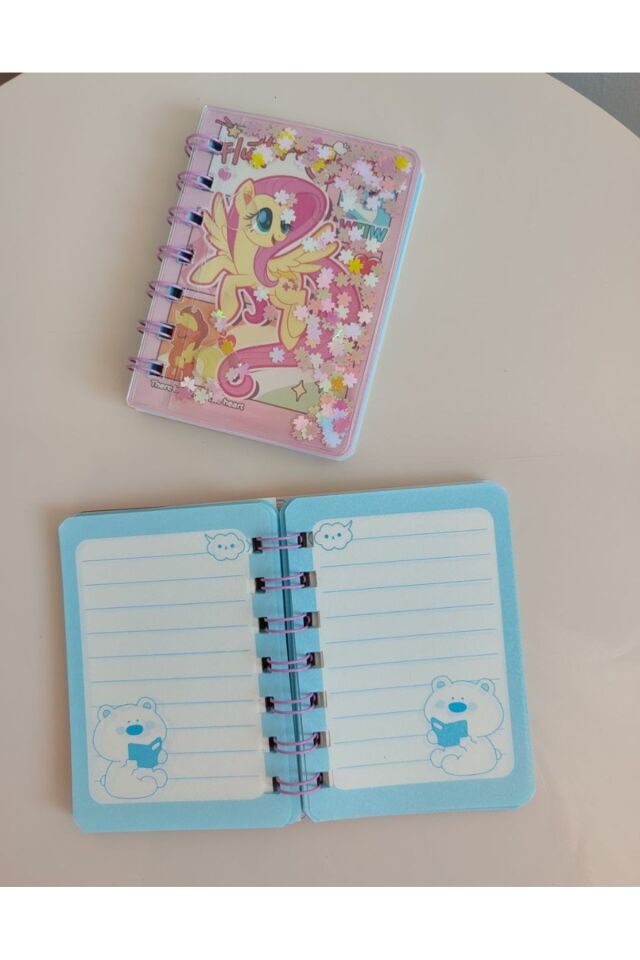 1 ADET A6 Unicorn Sulu Simli Spiralli Konsept Defter Not Defteri Çizgili Defter 80 Yaprak