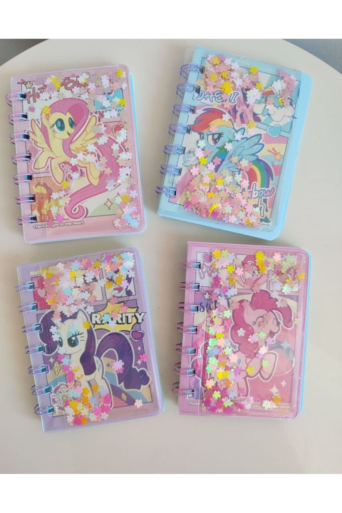 1 ADET A6 Unicorn Sulu Simli Spiralli Konsept Defter Not Defteri Çizgili Defter 80 Yaprak