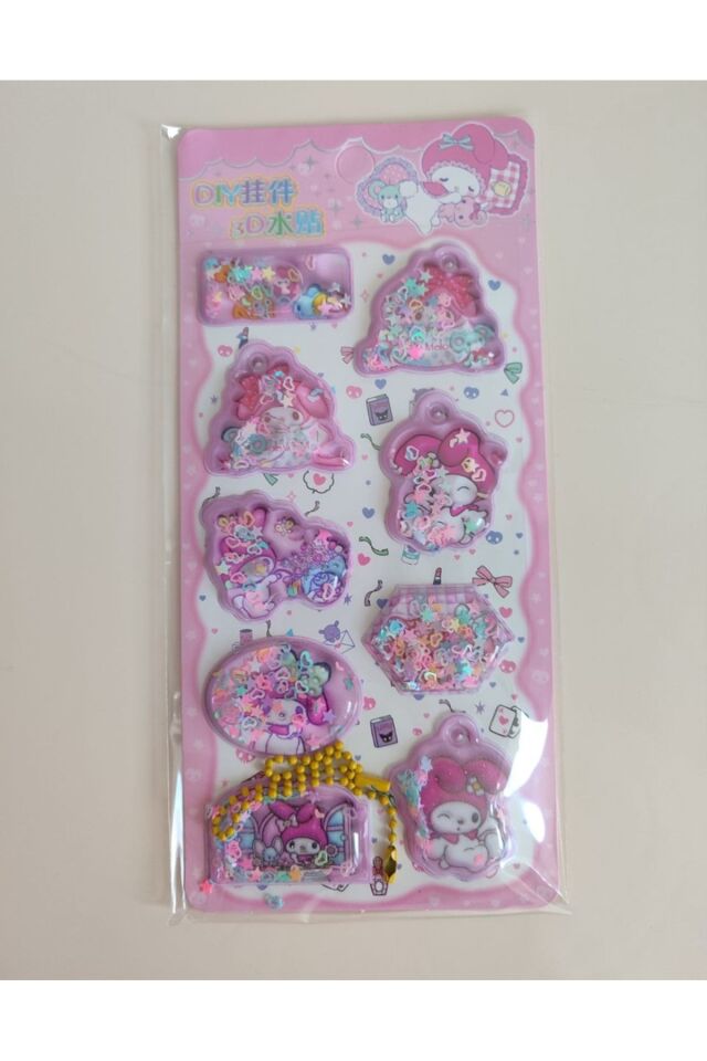 1 Adet Sanrio Simli Sulu Sticker Etiket Anahtarlık