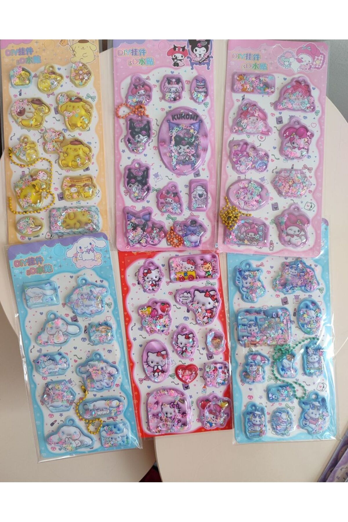 1 Adet Sanrio Simli Sulu Sticker Etiket Anahtarlık
