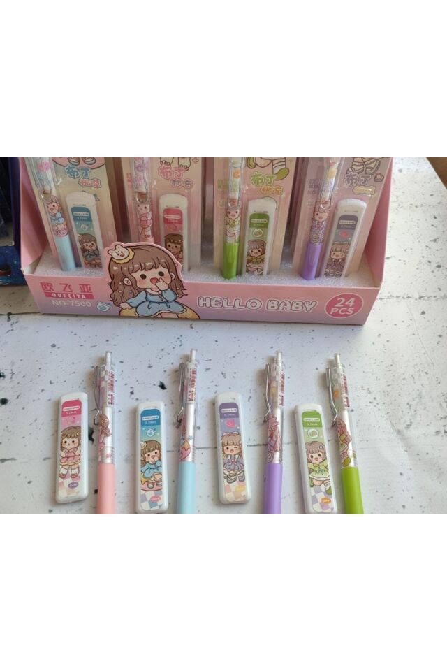 Anime Karakter 0,7 Uçlu Kalem Seti, Kalem ve Uç, 1 Adet Set Fiyatıdır