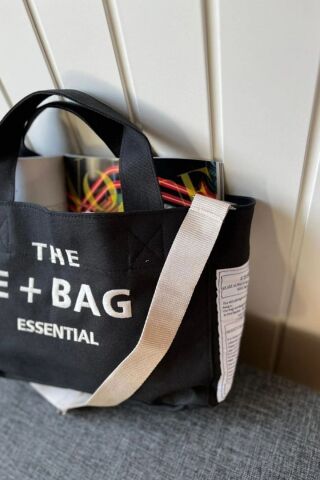 Kadın Keten Çanta E Bag Çapraz Çanta Spor Çanta Kanvas Large Tote Bag Siyah - Tek Ebat