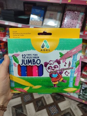 ADEL JUMBO 12 RENK KEÇELİ KALEM SETİ