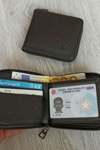 Fermuarlı Çok Kartlıklı Kadın&erkek Cüzdan Kartlık siyah - Tek Ebat