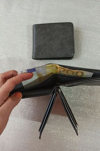 Crazy Klasik Erkek Cüzdan Kartlık Gri - Tek Ebat