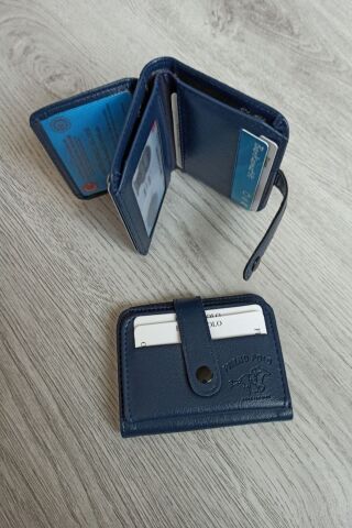 Çıtçıtlı Erkek-kadın Cüzdan Kartlık LACİVERT - S