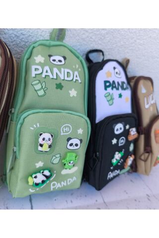 3 Fermuarlı 6 Gözlü 3D Stickerlı Geniş Capybara Ithal Kalemlik 1 Adet Karışık1