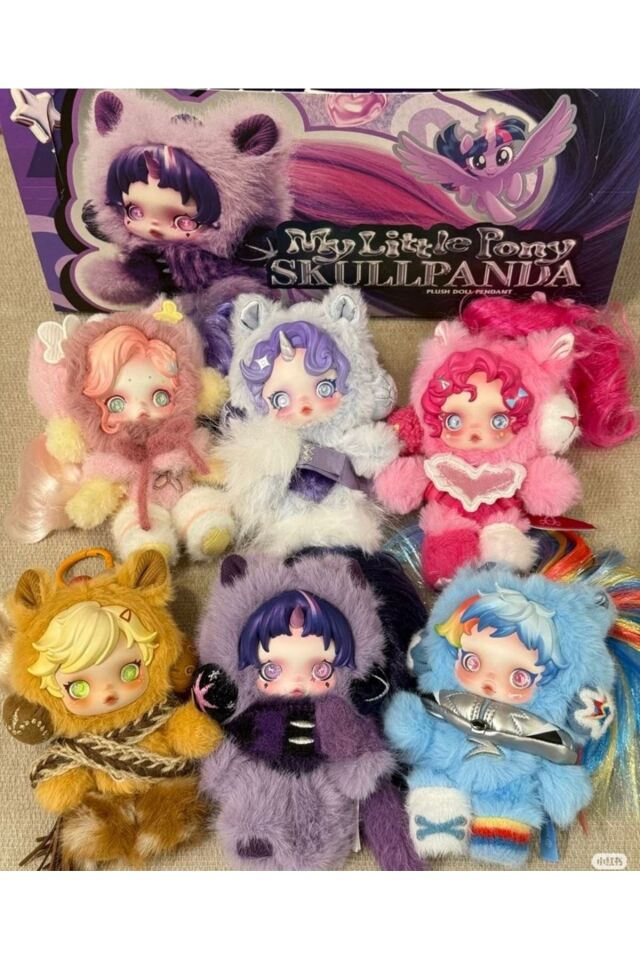 Popmart Skullpanda My Little Ponny Peluş Anahtarlık Charm 1 ADET Sürpriz