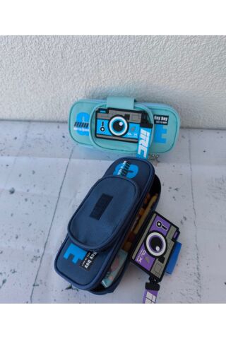 Erkek Model Fotoğraf Makinesi Görünümlü Kalemlik 1 ADET 21x5,5x6,5 Turkuaz
