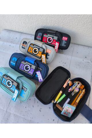 Erkek Model Fotoğraf Makinesi Görünümlü Kalemlik 1 ADET 21x5,5x6,5 Karışık1