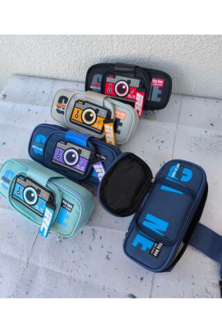 Erkek Model Fotoğraf Makinesi Görünümlü Kalemlik 1 ADET 21x5,5x6,5 Karışık1