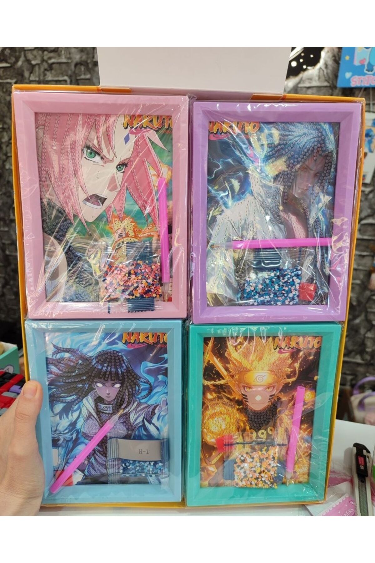 Naruto Çerçeveli Elmas Dizme Boyama Seti 13,5x18 cm 1 ADET