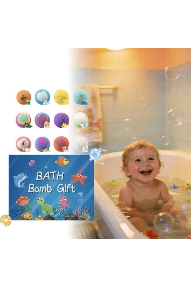 1 ADET Yuvarlak Oyuncaklı Suda Eriyen Banyo Topu