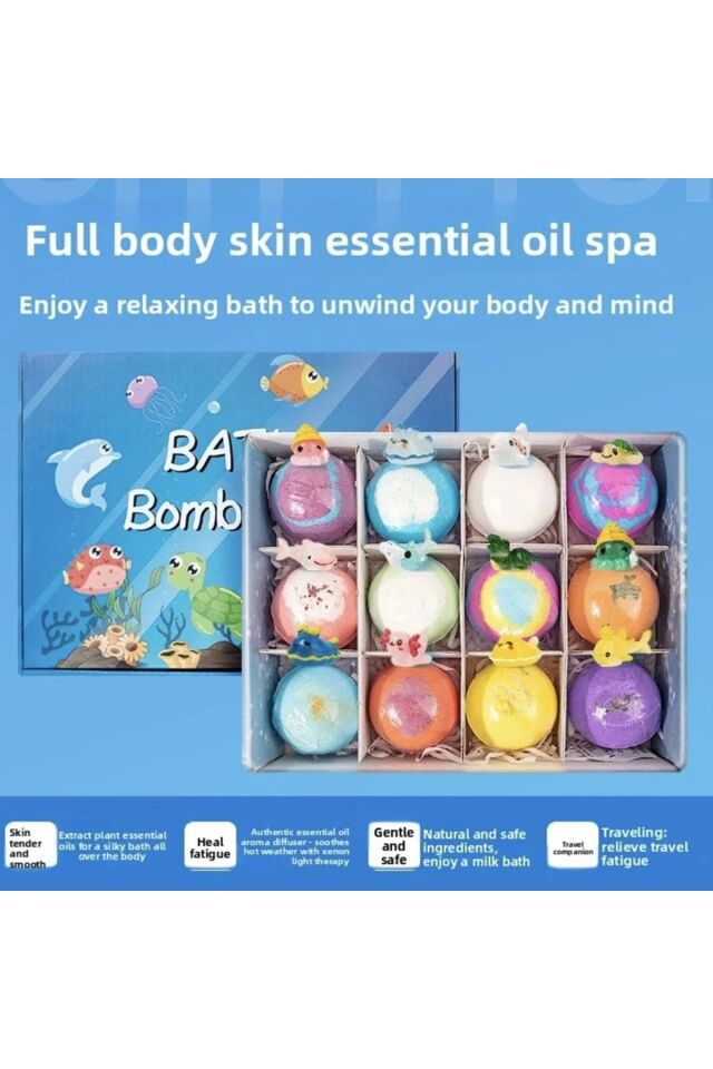 1 ADET Yuvarlak Oyuncaklı Suda Eriyen Banyo Topu
