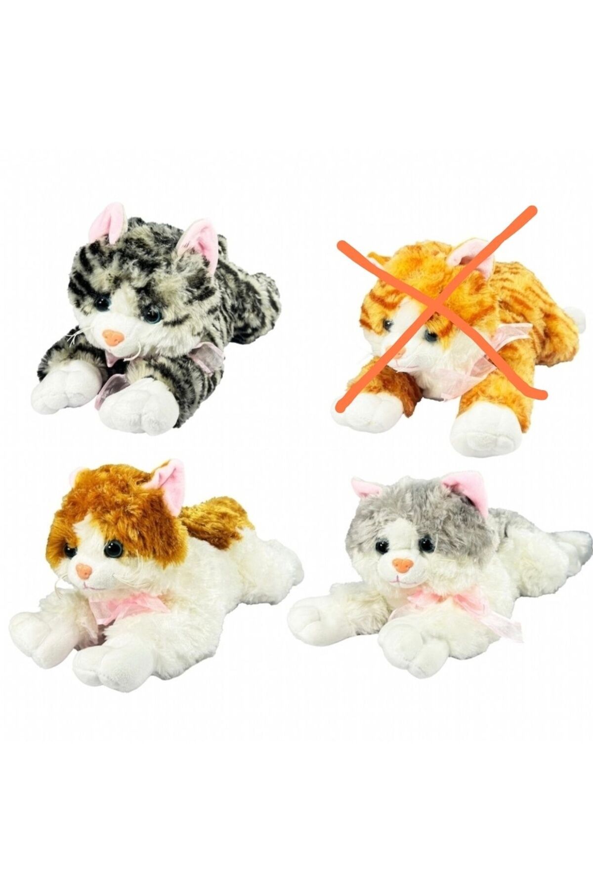 45 cm Sesli Yatan Peluş Oyuncak Kedi 1 ADET