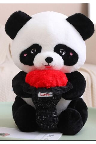 50 cm Gül Buketli Panda Peluş Oyuncak 1 ADET Büyük Boy