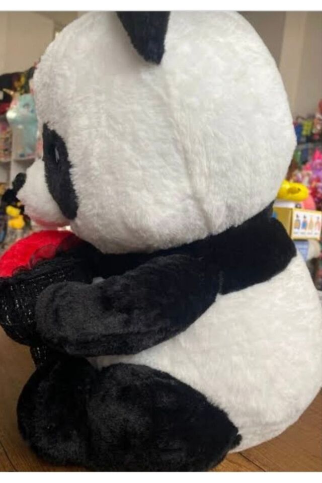 50 cm Gül Buketli Panda Peluş Oyuncak 1 ADET Büyük Boy