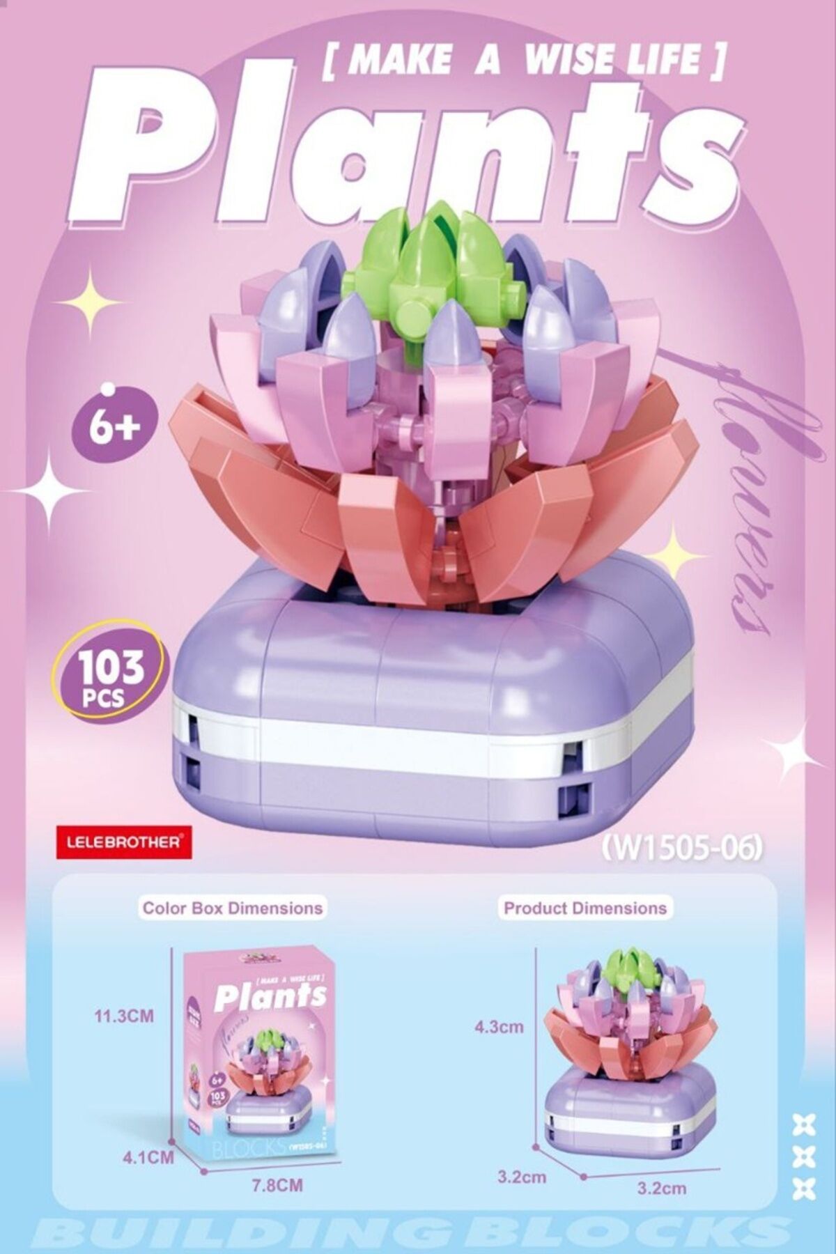 Çiçek Model Bricks Yapı Oyuncak 1 ADET