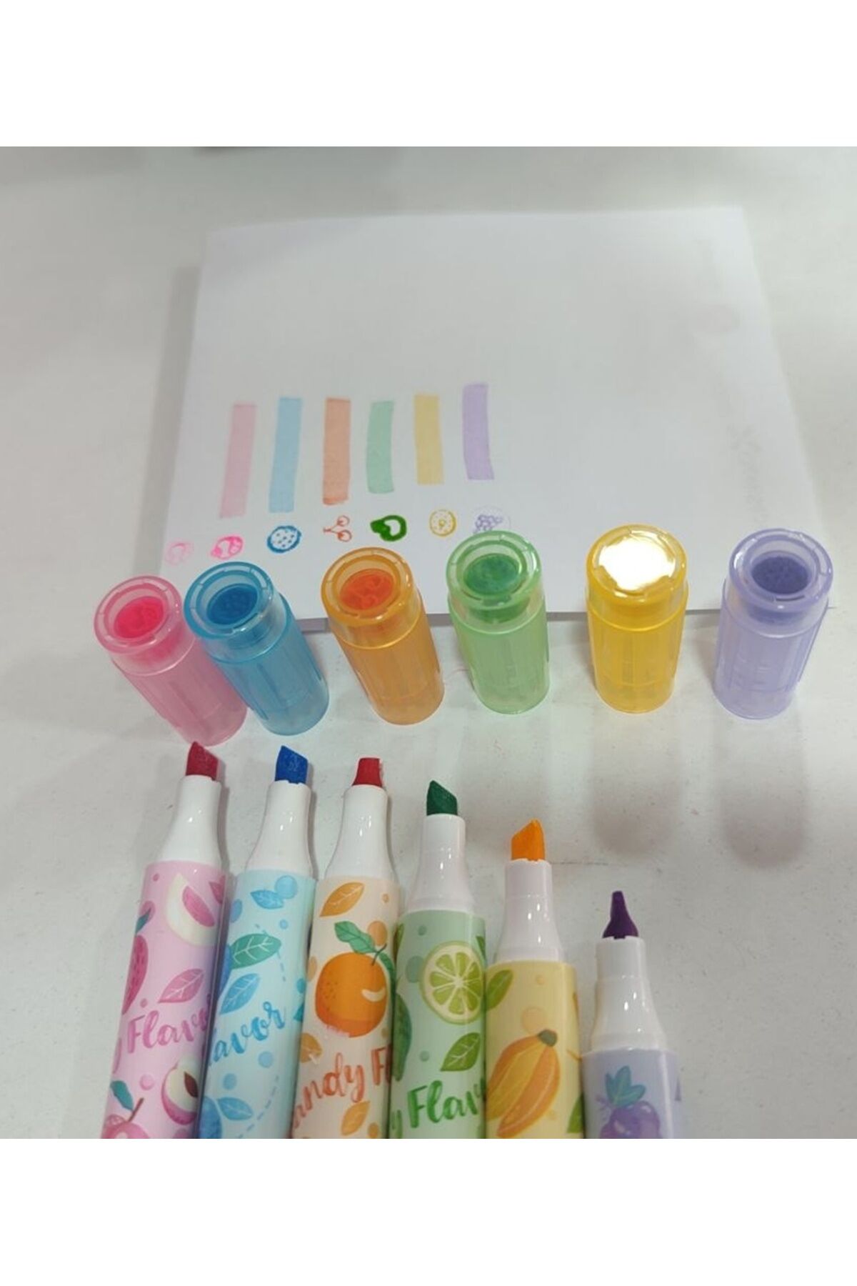 6 ADET Mühürlü Kokulu Fosforlu Kalem 1 SET