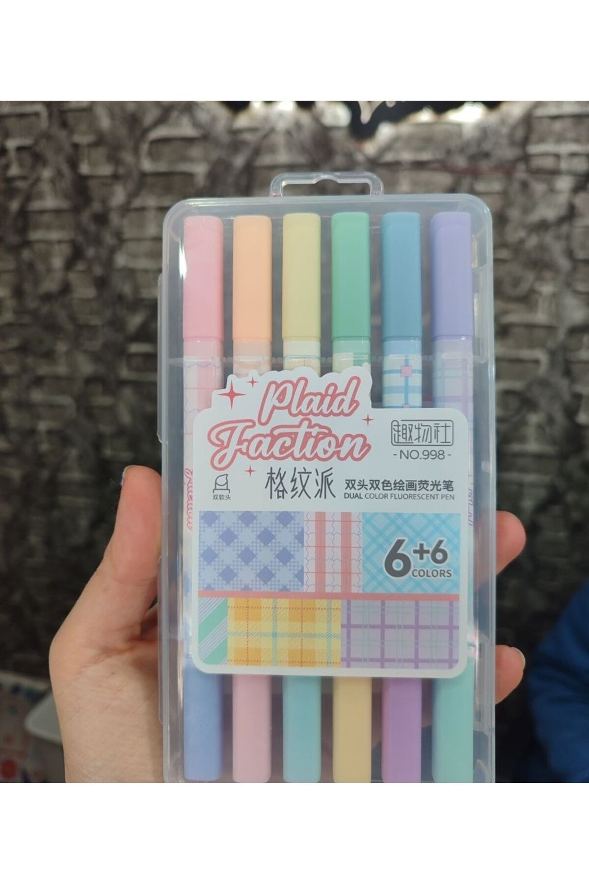 6 lı Pastel Renk Çift Taraflı Fosforlu Kalem 1 SET