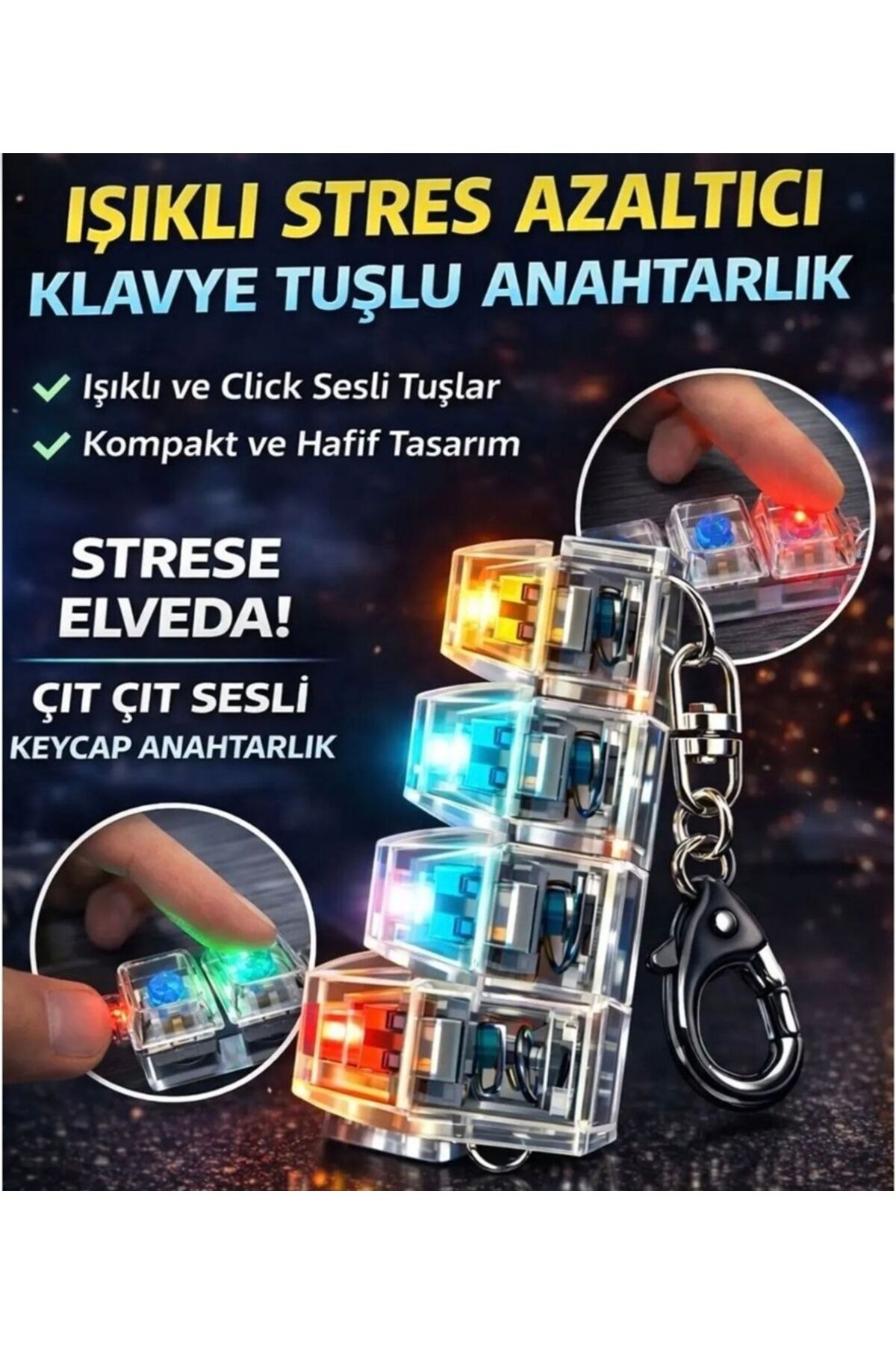 Işıklı Klavye Anahtarlık Oyuncak 4 Tuşlu