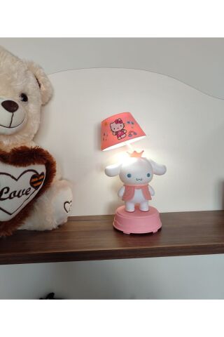 Abajur Model Sanrio Karakterli Masa Lambası Gece Lambası Kalemtraşlı Sticker Hediyeli 1 ADET Pembe - 20 x 8