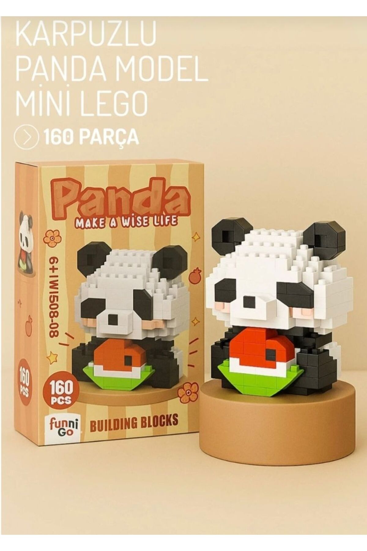 Karpuzlu Panda Model Bricks Yapı Oyuncak Lego 1 ADET