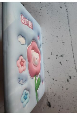 Mikro Puffy Pofuduk Not Defteri 3D Kabartmalı Squishy Defter Mavi-Pembe