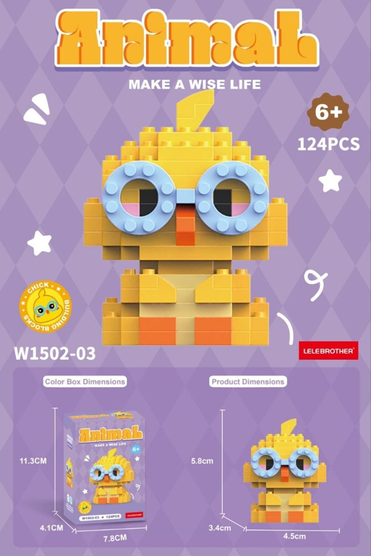 Gözlüklü Civciv Model Bricks Yapı Oyuncak Lego 1 ADET