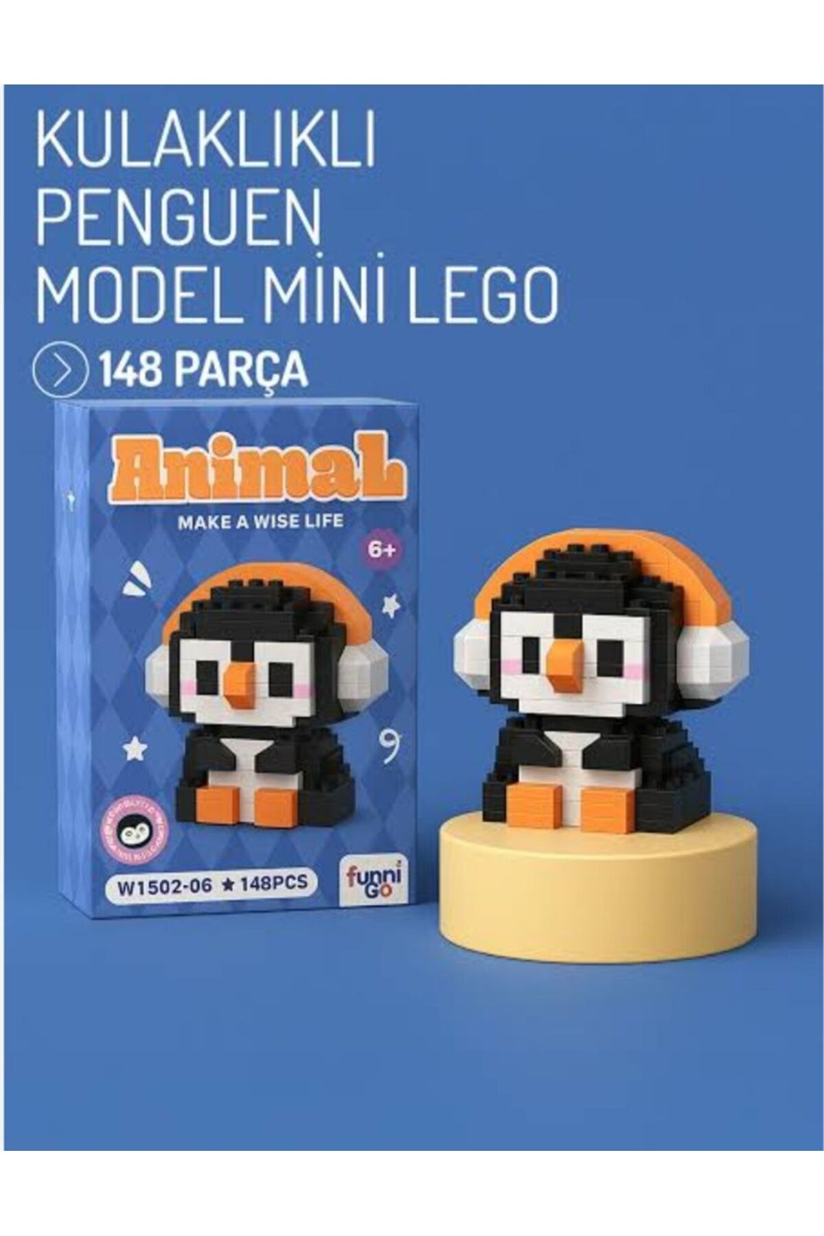 Kulaklıklı Penguen Model Bricks Yapı Oyuncak Lego 1 ADET