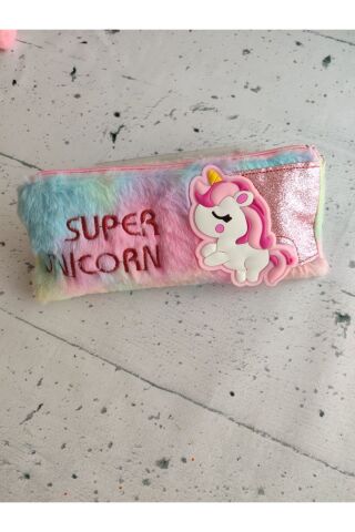 UNİCORN PELUŞ KALEMLİK iTHAL KALEM KUTUSU FERMUARLI BÜYÜK BOY ANAHTARLIKLI Pembe