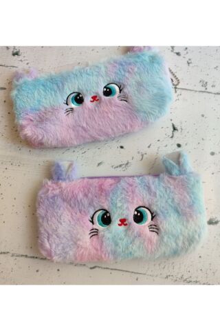 İTHAL PELUŞ KEDİLİ KALEM KUTUSU MOR