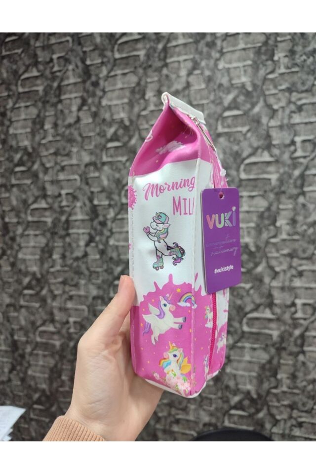 Unicorn Süt Kutusu Model Kalem Kutusu Kalemlik 21,5x5,5 cm