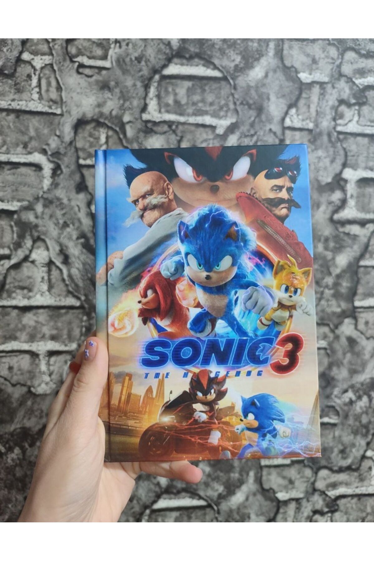 Sonic Sert Kapak Çizgili 80 Yaprak Defter A5 Boyutu