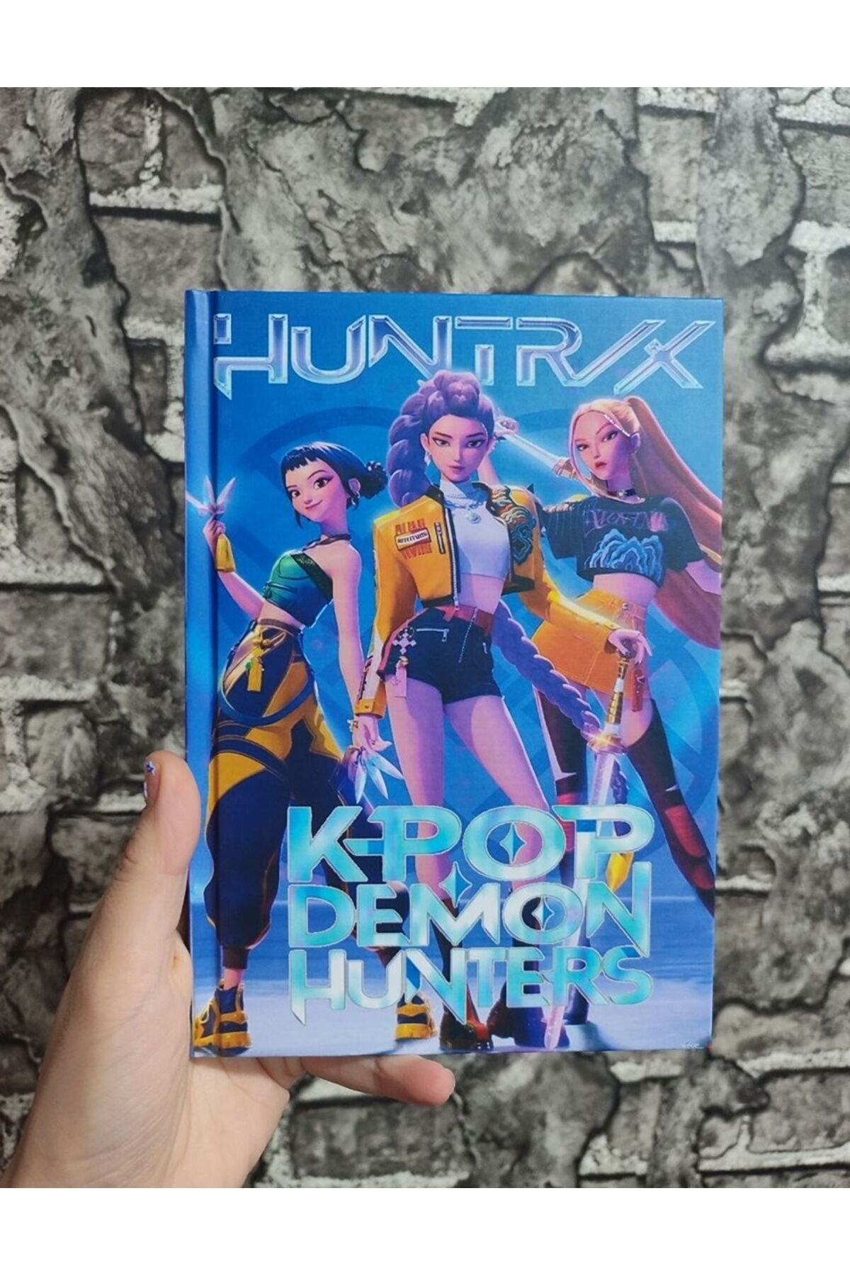 K-Pop Demon Hunters Sert Kapak Çizgili 80 Yaprak Defter A5 Boyutu