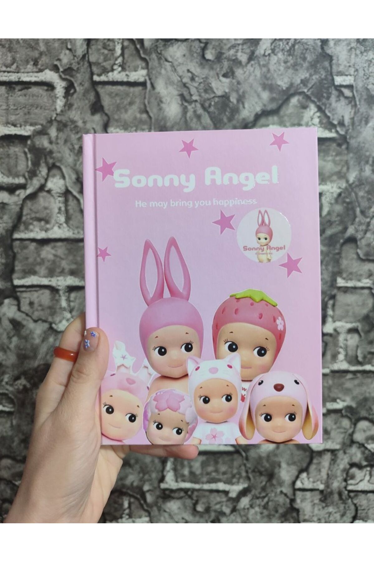 Sonny Angel Sert Kapak Çizgili 80 Yaprak Defter A5 Boyutu