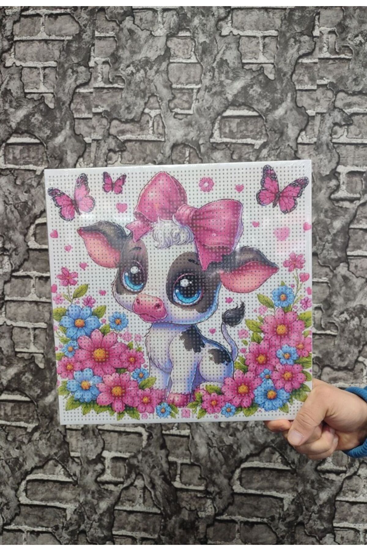 İnek Tuval Elmas Dizme Seti 30x30 cm 1 ADET