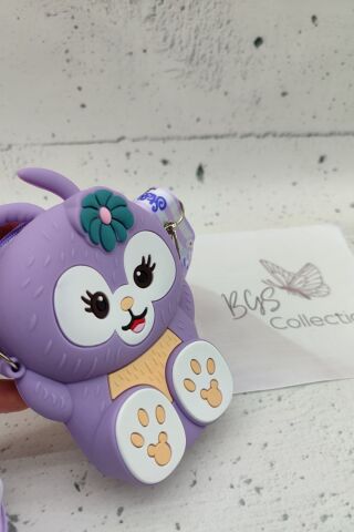 Minnie Mouse Unicorn Çilek Tavşan Batman Spiderman Gökkuşağı Çocuk Çantası Silikon Çanta Mor-Beyaz - Tek Ebat