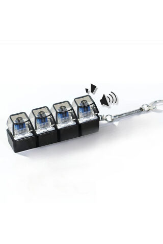 Işıklı Klavye Stres Giderici Anahtarlık Click Sesli Mini Fidget Keyboard LED Işıklı Stres Oyuncağı