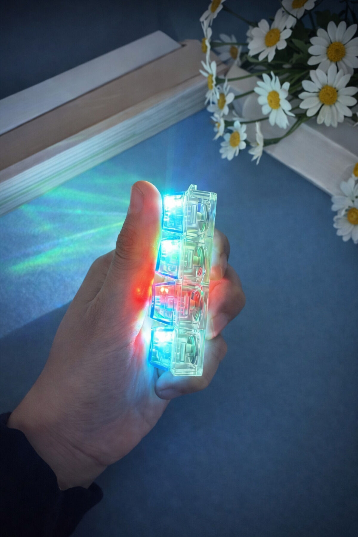Işıklı Klavye Stres Giderici Anahtarlık Click Sesli Mini Fidget Keyboard LED Işıklı Stres Oyuncağı